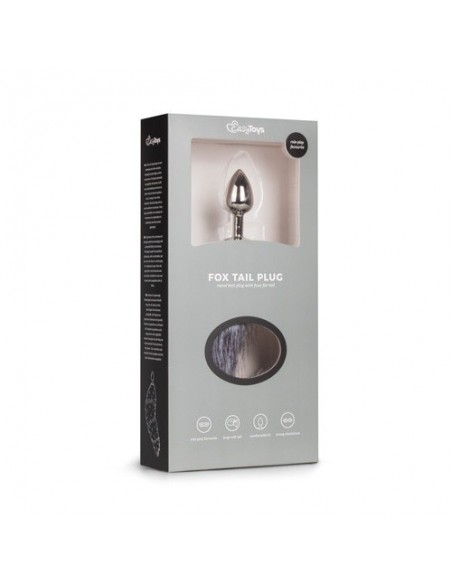 Korek analny Butt Plug Lisi Ogon Srebrny / Szary - Korki analne z ogonkiem - 5
