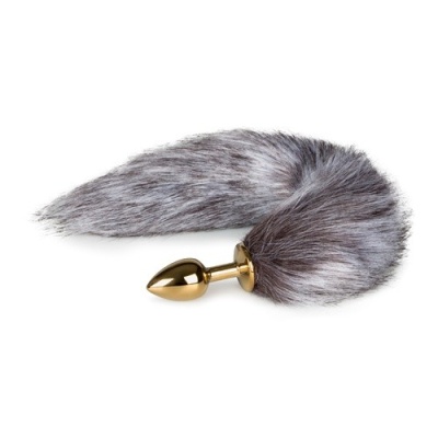 Plug analny Lisi Ogon - metalowy, z futrzanym ogonem, średnica maks. 2,70 cm, głębokość insertacji 6 cm - 1
