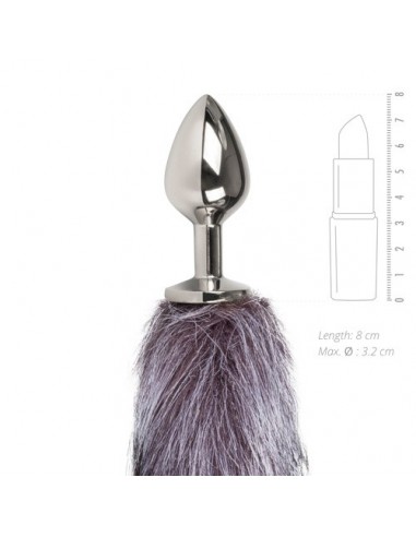 Korek analny Butt Plug Lisi Ogon Srebrny / Szary B - Korki analne z ogonkiem - 3