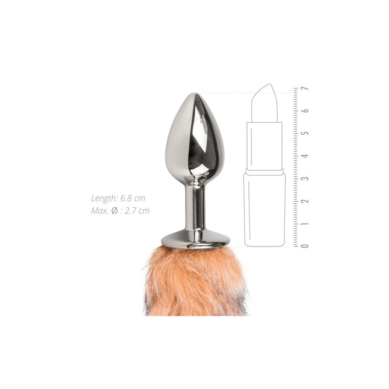 Korek analny Lisi Ogon - anatomiczny kształt, stal nierdzewna, długość wkładu 6,8 cm - 3