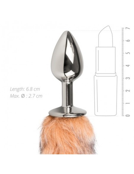 Korek analny Butt Plug Lisi Ogon Srebrny / Rudy B - Korki analne z ogonkiem - 3