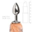 Korek analny Lisi Ogon - anatomiczny kształt, stal nierdzewna, długość wkładu 6,8 cm - 3