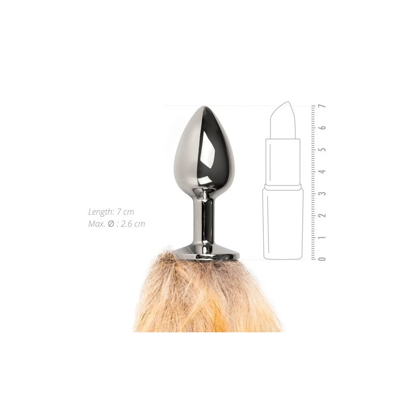 Korek analny Lisi Ogon - aluminiowa wtyczka z futrzanym ogonem, 42 cm - 3