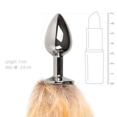 Korek analny Lisi Ogon - aluminiowa wtyczka z futrzanym ogonem, 42 cm - 3