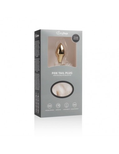Korek analny Butt Plug Lisi Ogon Złoty / Biały - Korki analne z ogonkiem - 4