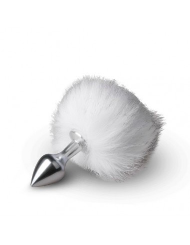 Korek analny Butt Plug Bunny Tail Plug No. 1 - Srebrny / Biały - Korki analne z ogonkiem - 3