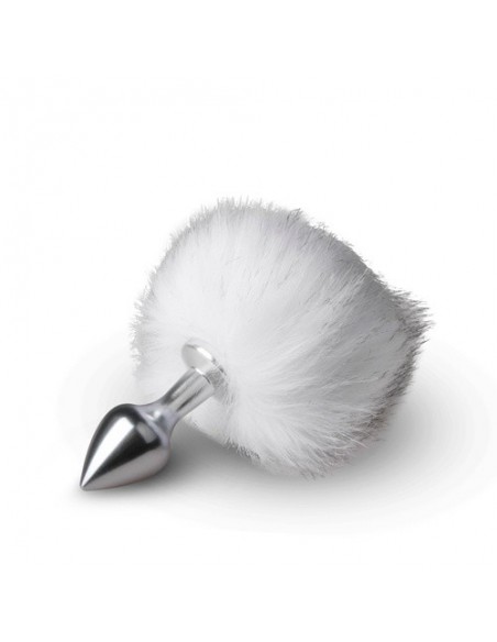 Korek analny Butt Plug Bunny Tail Plug No. 1 - Srebrny / Biały - Korki analne z ogonkiem - 3