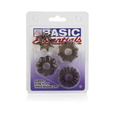 Basic Essentials Pierścienie na penisa 4 Pack – elastyczne, teksturowane, śr. wewn. ok. 2,5 cm - 1 2