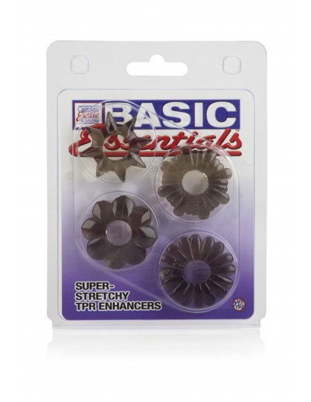 Zestaw pierścieni erekcyjnych Basic Essentials 4 szt. - Pierścienie erekcyjne niewibrujące - 2
