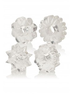 Zestaw pierścieni erekcyjnych Basic Essentials 4 szt. białe - Pierścienie erekcyjne niewibrujące - 1