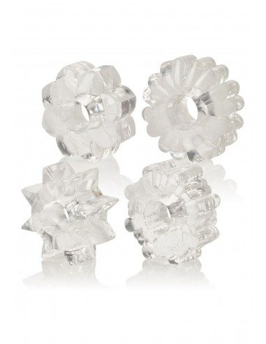 Zestaw pierścieni erekcyjnych Basic Essentials 4 szt. białe - Pierścienie erekcyjne niewibrujące - 1