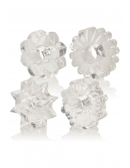 Zestaw pierścieni erekcyjnych Basic Essentials 4 szt. białe - Pierścienie erekcyjne niewibrujące - 1