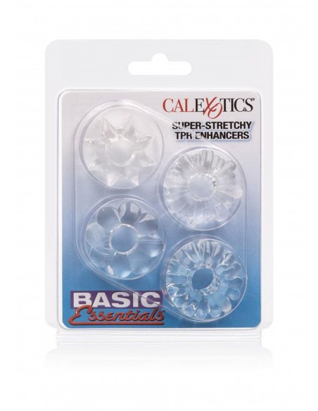 Zestaw pierścieni erekcyjnych Basic Essentials 4 szt. białe - Pierścienie erekcyjne niewibrujące - 2