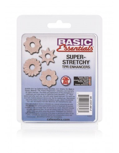 Zestaw pierścieni erekcyjnych Basic Essentials 4 szt. białe - Pierścienie erekcyjne niewibrujące - 3