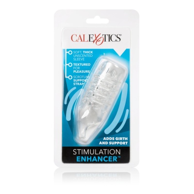 Nakładka stymulująca Stimulation Enhancer Transparent z paskiem mosznowym, 10,75 cm - 1 2