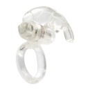 Pierścień wibrujący Rabbit Vibrating Cockring Transparent z elastycznego silikonu, śr. wewn. 3 cm, wkładka 4,5 cm - 1