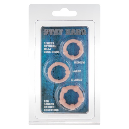 Zestaw pierścieni erekcyjnych Stay Hard Three Rings z wypustkami – 3 rozmiary - 2