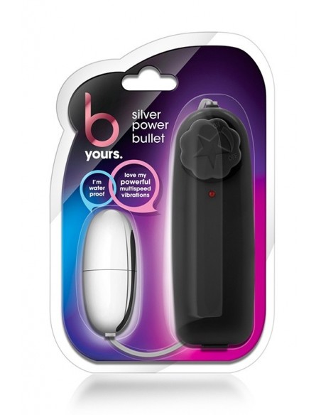 Jajeczko wibrujące B Yours Silver Power Bullet Black - Kulki Gejszy i Jajeczka Wibrujące - 2