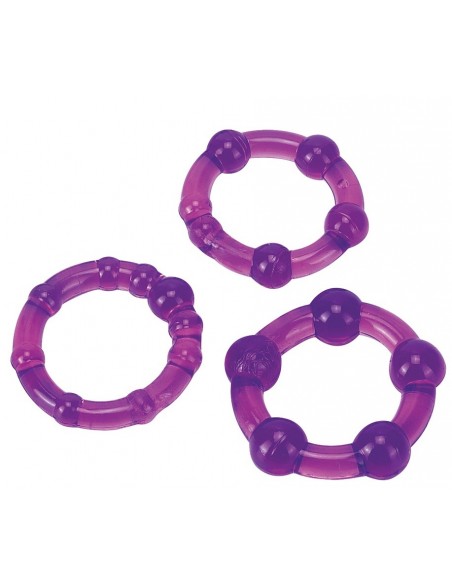 Zestaw pierścieni erekcyjnych Ultra Soft / Stretchy Pro Rings Purple 3 szt. - Pierścienie erekcyjne niewibrujące - 1