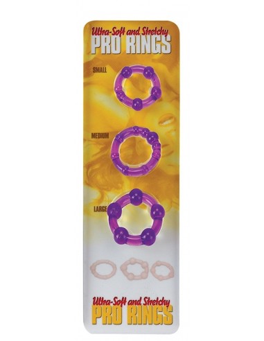 Zestaw pierścieni erekcyjnych Ultra Soft / Stretchy Pro Rings Purple 3 szt. - Pierścienie erekcyjne niewibrujące - 2