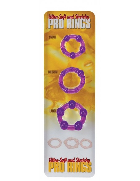 Zestaw pierścieni erekcyjnych Ultra Soft / Stretchy Pro Rings Purple 3 szt. - Pierścienie erekcyjne niewibrujące - 2