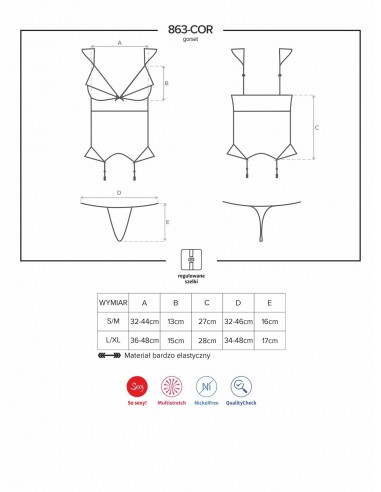 Zestaw 863-Cor-3 Gorset I Stringi - Komplety bielizny erotycznej - 7
