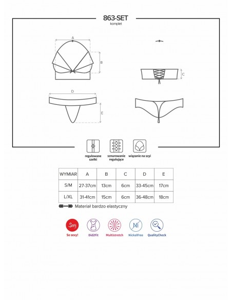 Komplet 2-Częściowy Bielizny Erotycznej 863-Set-3 L/Xl - Komplety bielizny erotycznej - 7
