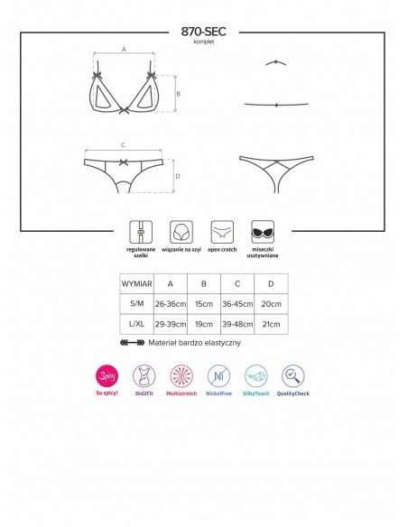 Komplet 2-Częściowy Bielizny Erotycznej 870-Sec-3-2 - Komplety bielizny erotycznej - 7