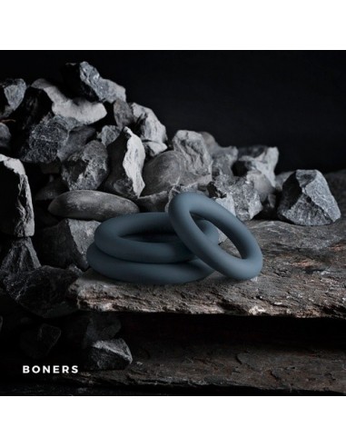 Zestaw pierścieni erekcyjnych 3-Piece Cock Ring Set - Grey - Pierścienie erekcyjne niewibrujące - 4