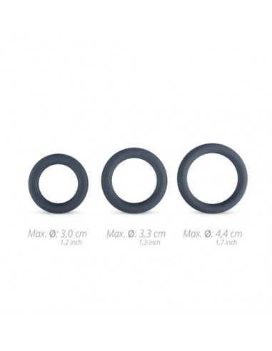 Zestaw pierścieni erekcyjnych 3-Piece Cock Ring Set - Grey - Pierścienie erekcyjne niewibrujące - 6