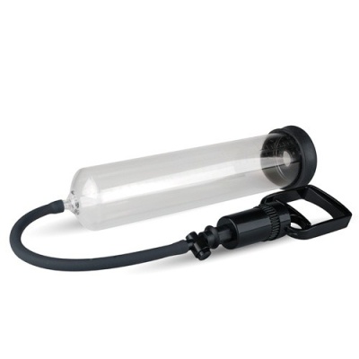 Pompka do penisa Penispump No. 2 - manualny cylinder próżniowy z gruszką palcową i zaworem upustu, TPR/ABS, długość 32,5 cm - 1 2
