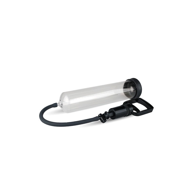 Pompka do penisa Penispump No. 2 - manualny cylinder próżniowy z gruszką palcową i zaworem upustu, TPR/ABS, długość 32,5 cm - 2