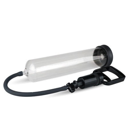 Pompka do penisa Penispump No. 2 - manualny cylinder próżniowy z gruszką palcową i zaworem upustu, TPR/ABS, długość 32,5 cm - 2