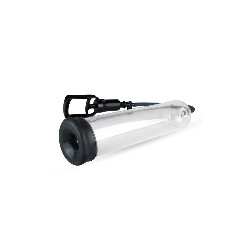 Pompka do penisa Penispump No. 2 - manualny cylinder próżniowy z gruszką palcową i zaworem upustu, TPR/ABS, długość 32,5 cm - 3