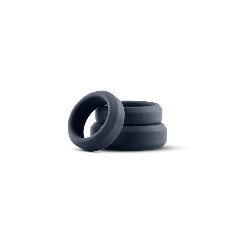 Pierścienie erekcyjne 3 Ring Kit Flat Rings - silikonowy zestaw 3 rozmiarów, średnice 3,2-4,5 cm - 1