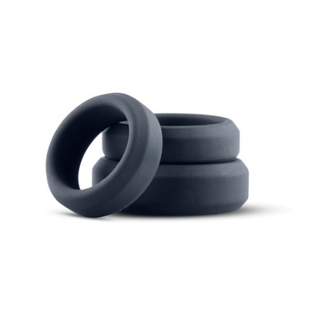 Pierścienie erekcyjne 3 Ring Kit Flat Rings - silikonowy zestaw 3 rozmiarów, średnice 3,2-4,5 cm - 1