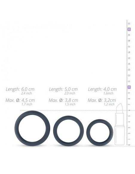 Zestaw pierścieni erekcyjnych Boners 3 Ring Kit (Flat Rings) - Pierścienie erekcyjne niewibrujące - 5