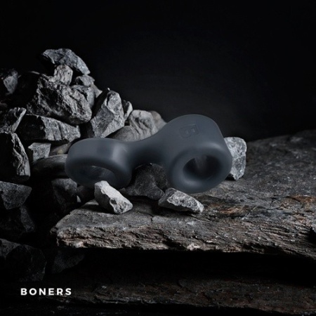 Pierścień erekcyjny z napinaczem jąder Boners Cock Ring & Ball Stretcher - elastyczny TPE, długość 9,2 cm, średnica wewnętrzna 2 - 3