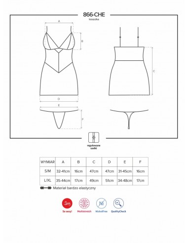 Bielizna Nocna 866-Che-1 Koszulka I Stringi L/Xl - Koszule nocne - 5