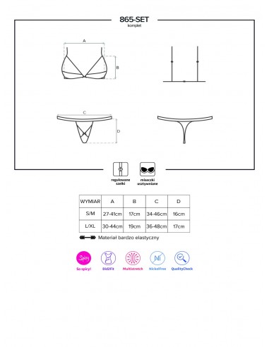 Komplet 2-Częściowy Bielizny Erotycznej 865-Set-1 L/Xl - Komplety bielizny erotycznej - 5