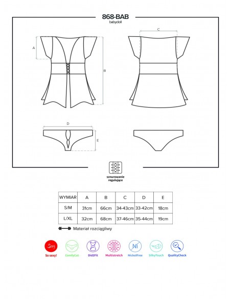 868-Bab-1 Babydoll I Figi   - Babydoll - 5