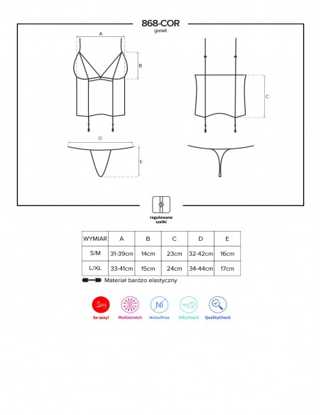 Zestaw 868-Cor-1 Gorset I Stringi L/Xl - Komplety bielizny erotycznej - 5