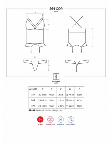 Zestaw 864-Cor-1 Gorset I Stringi L/Xl - Komplety bielizny erotycznej - 5