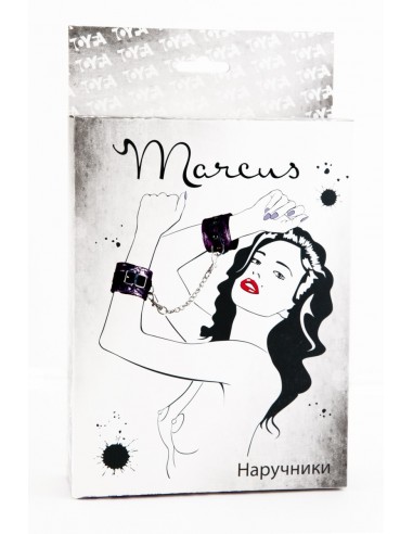 Kajdanki erotyczne Marcus Hand Cuffs With Metal Chain Tracery Syntetic Purple - Kajdanki erotyczne - 1