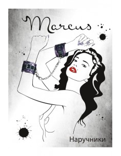 Kajdanki erotyczne Marcus Hand Cuffs With Metal Chain Tracery Syntetic Purple - Kajdanki erotyczne - 1 2