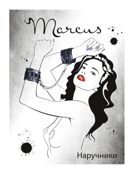 Kajdanki erotyczne Marcus Hand Cuffs With Metal Chain Tracery Syntetic Purple - Kajdanki erotyczne - 2