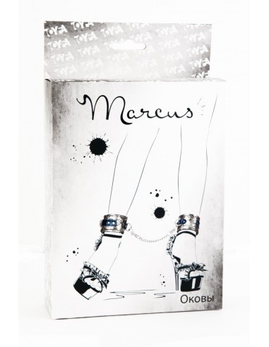Kajdanki erotyczne Marcus Ankle Cuffs With Metal Chain Tracery Syntetic Silver - Kajdanki erotyczne - 1