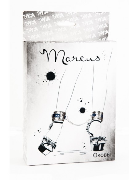 Kajdanki erotyczne Marcus Ankle Cuffs With Metal Chain Tracery Syntetic Silver - Kajdanki erotyczne - 1