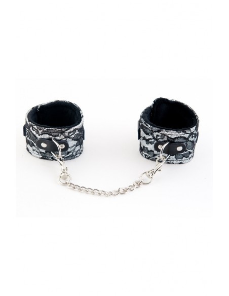 Kajdanki erotyczne Marcus Ankle Cuffs With Metal Chain Tracery Syntetic Silver - Kajdanki erotyczne - 4