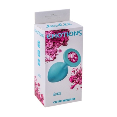 Korek analny Butt Plug Emotions Cutie Medium Turquoise Pink crystal - kombinacja - 1 2